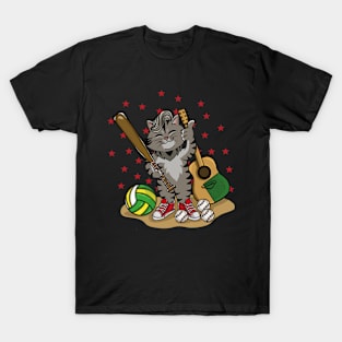 Cute cat player and musician T-Shirt